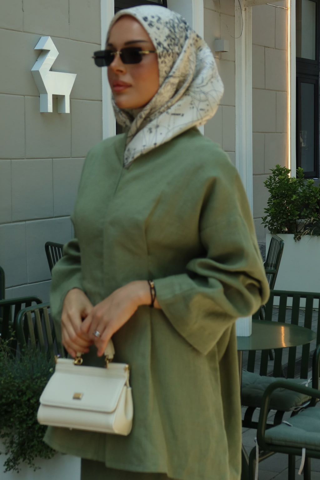 Ayla Linen Flare Sleeve Two Piece Set