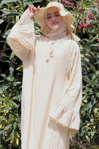 Zoe Tie Neck Ruffle Sleeve Abaya
