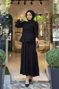 Vera Beaded Lace Peplum Two Piece Suit