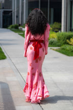 Elowen Rose Print Ruffle Mermaid Maxi