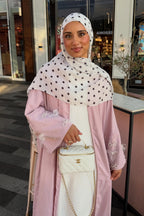 Mila Pearl Bow Embellished Open Abaya