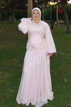 Maya Beaded Bodice Chiffon Maxi Dress
