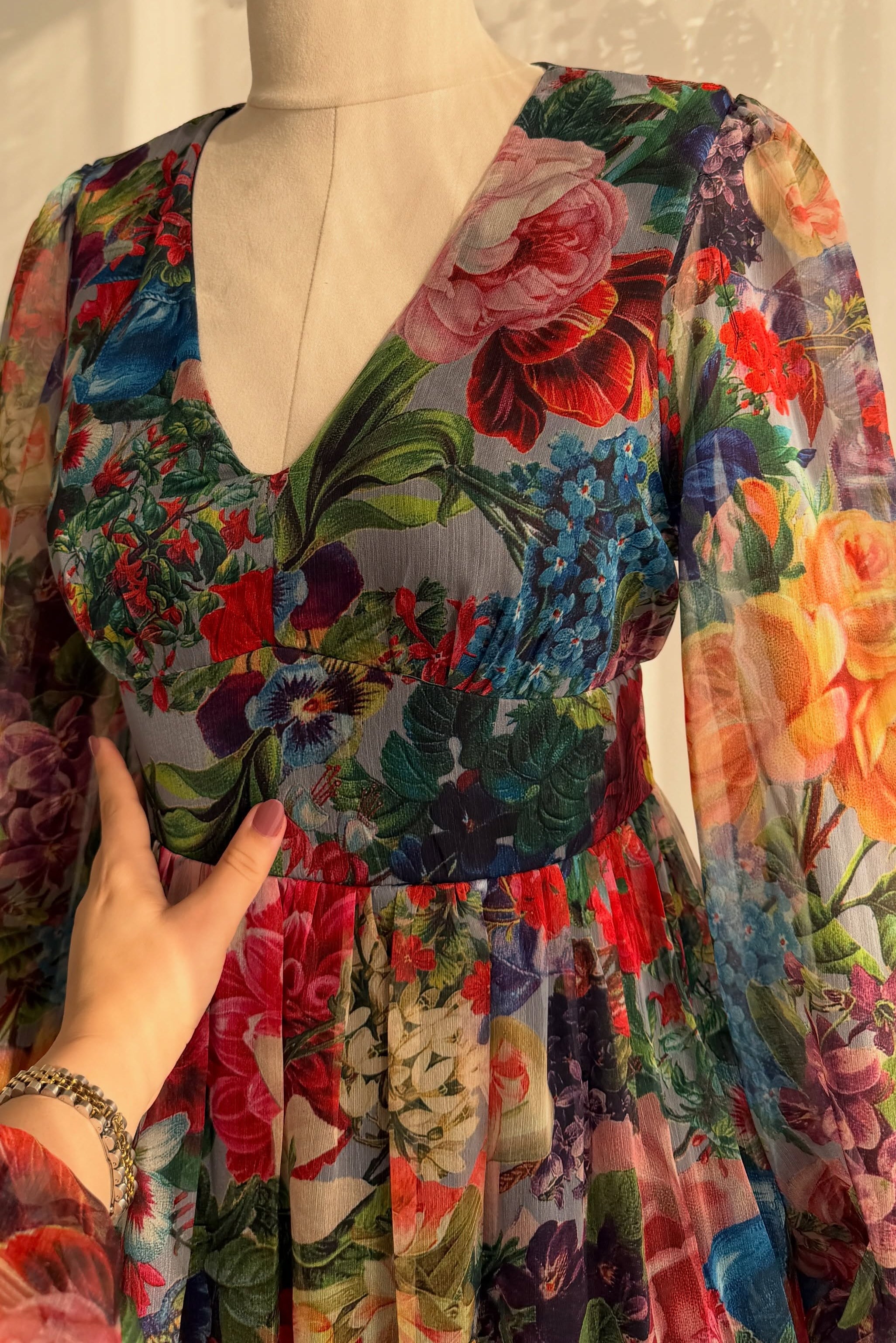 Serena Vintage Floral Tiered Maxi