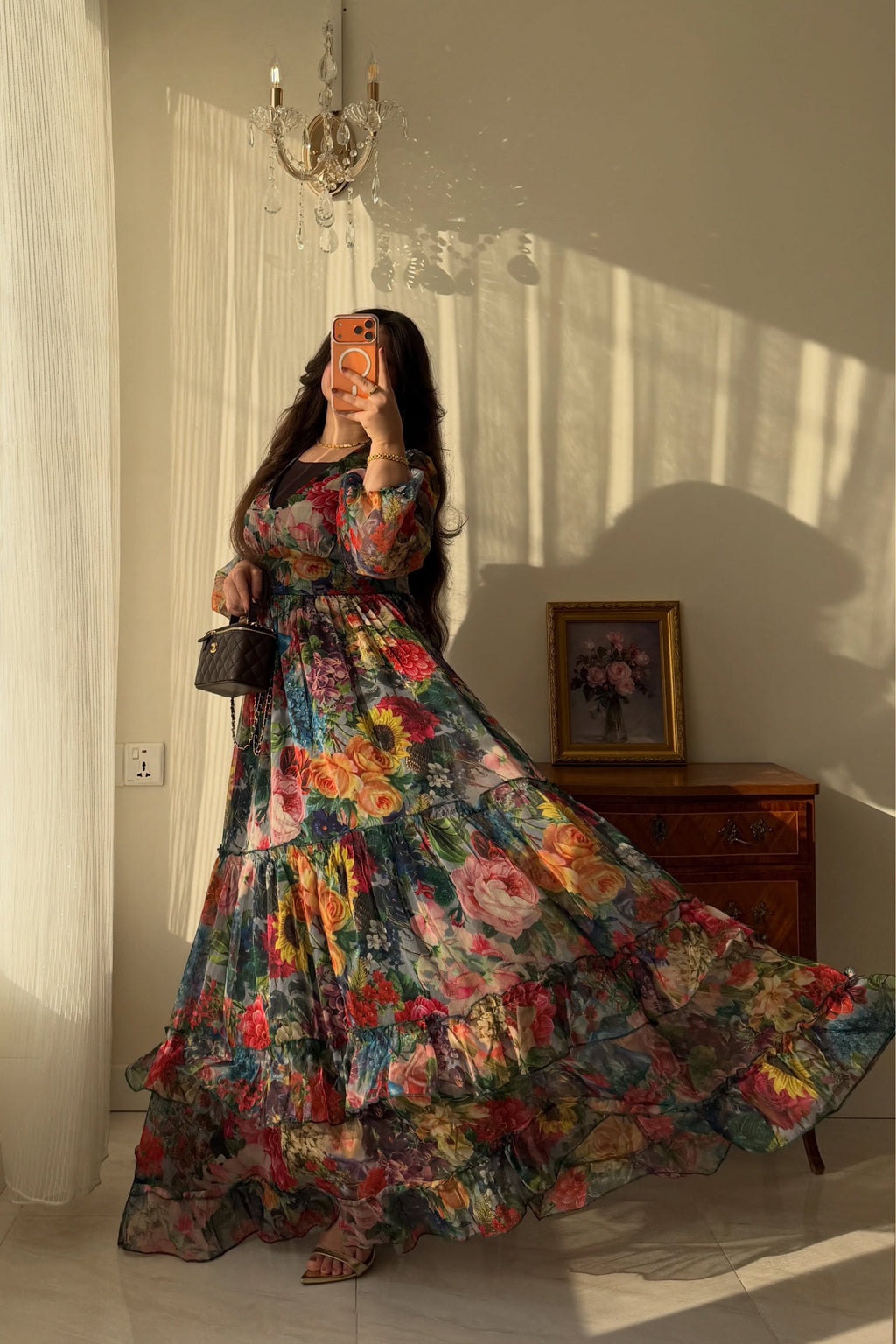 Serena Vintage Floral Tiered Maxi