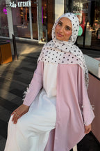 Mila Pearl Bow Embellished Open Abaya