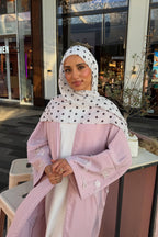 Mila Pearl Bow Embellished Open Abaya
