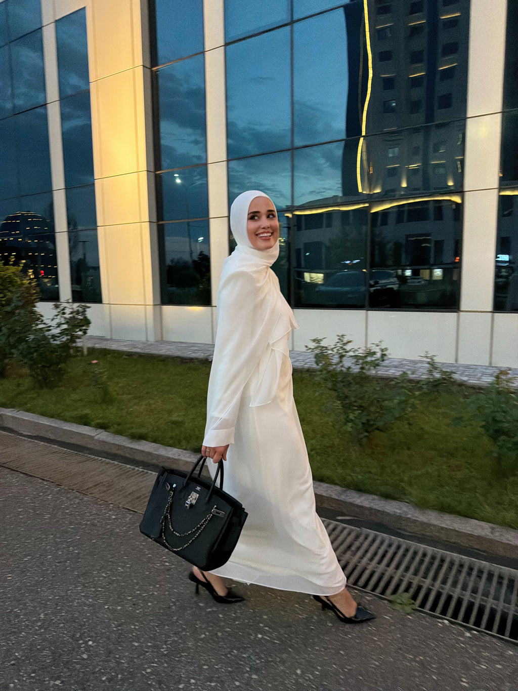 Zahra Draped Shoulder Wrap Maxi dress