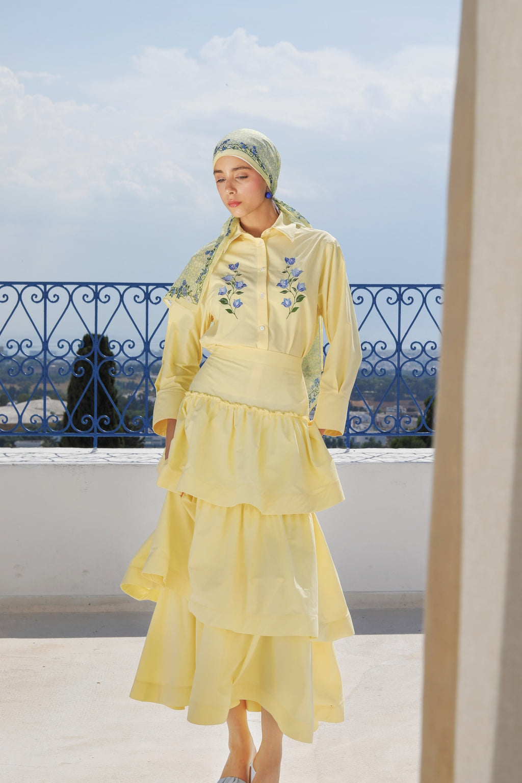 Elena Floral Embroidery Tiered Co-ord