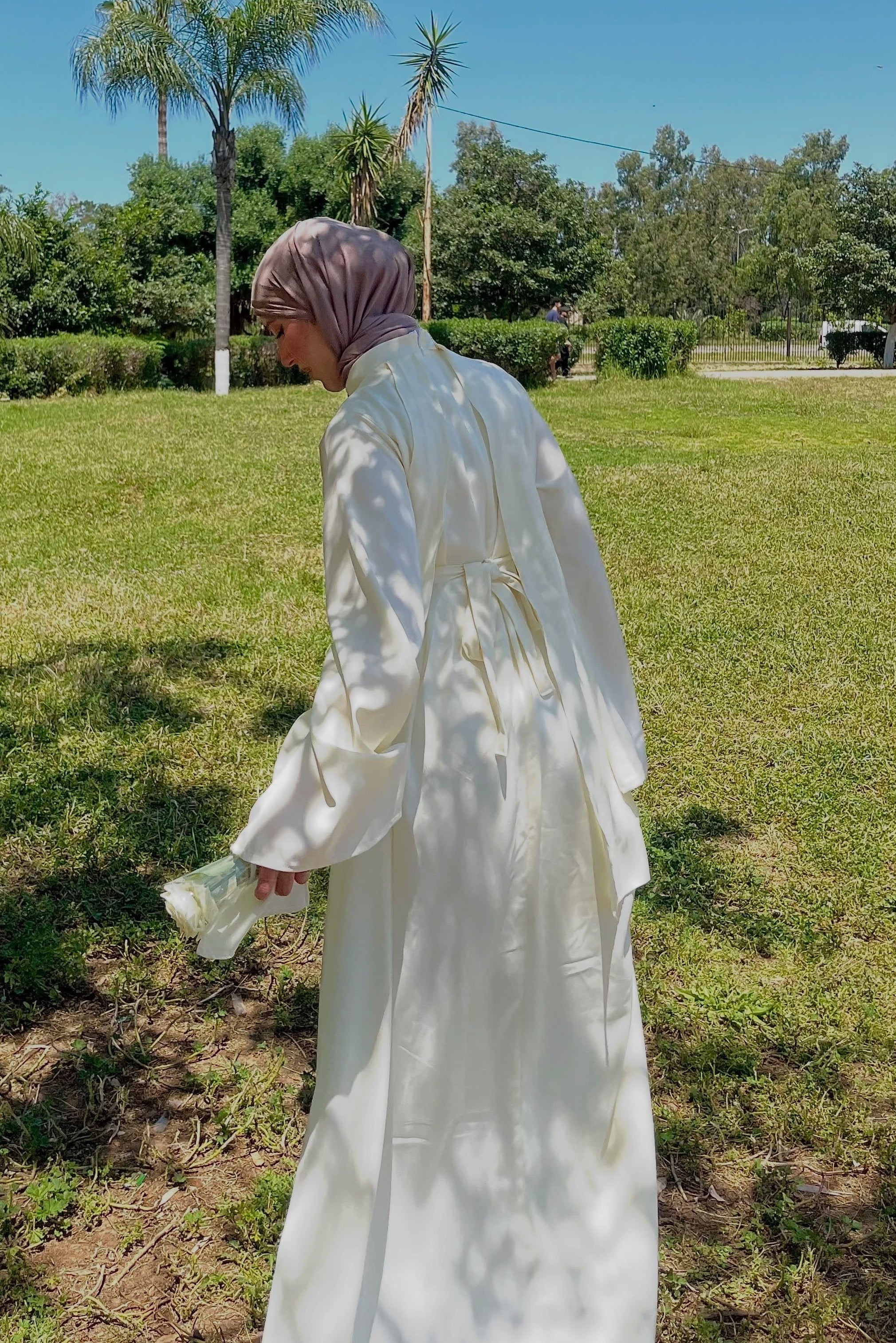 Nadia Satin Flare Sleeve Maxi