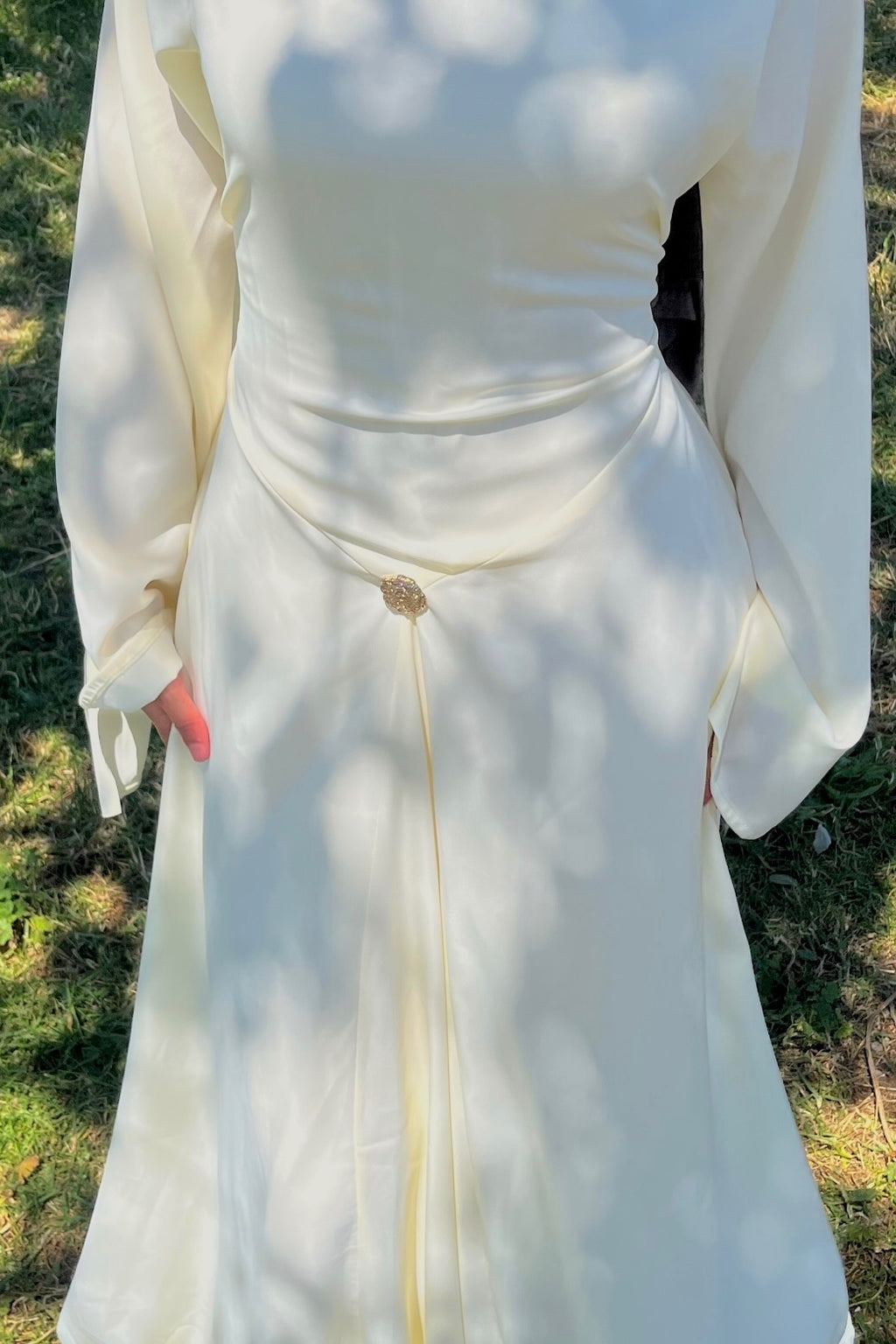 Nadia Satin Flare Sleeve Maxi