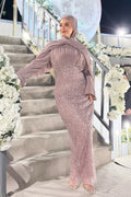 Nurah Pleated Shimmer Maxi Dress