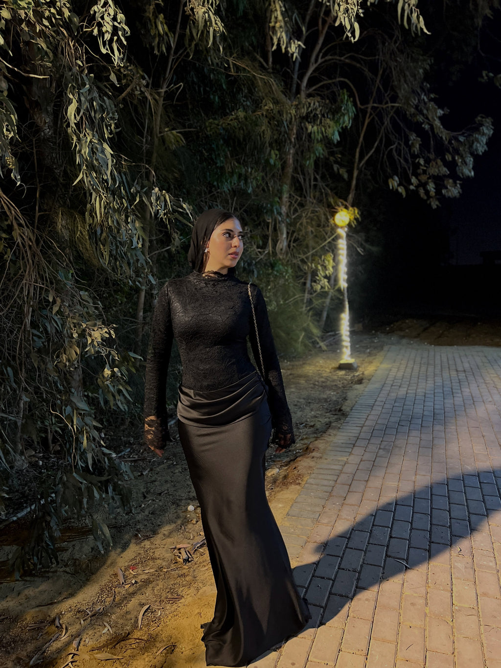 Mariam Lace Satin Mermaid Maxi dress