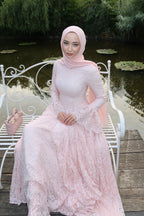 Zahra Full Lace Flare Sleeve Ball Gown