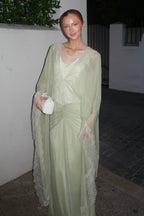 Sara Lace Trim Chiffon Kaftan Maxi Dress