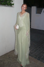 Sara Lace Trim Chiffon Kaftan Maxi Dress