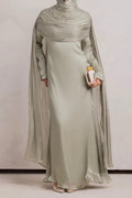 Zaina Crinkle Cape Shimmer Satin Abaya
