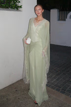 Sara Lace Trim Chiffon Kaftan Maxi Dress