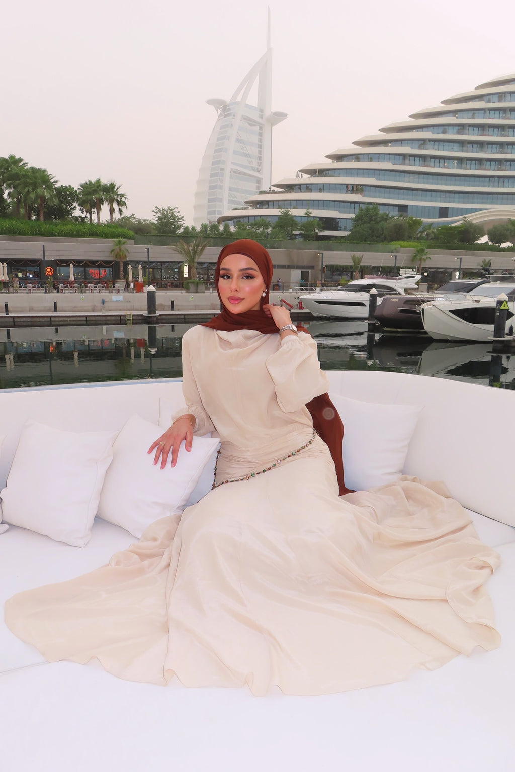 Sofia Satin Waist‑Tied Long Abaya
