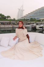Sofia Satin Waist‑Tied Long Abaya