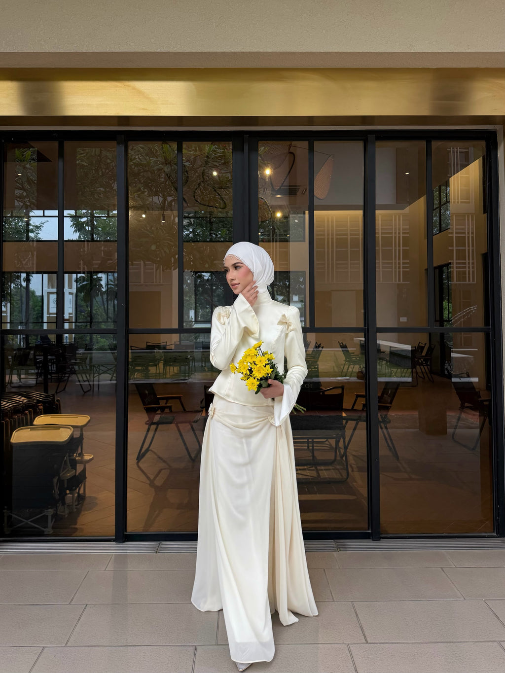 Aisha Bow‑Accent Two‑Piece Maxi dress