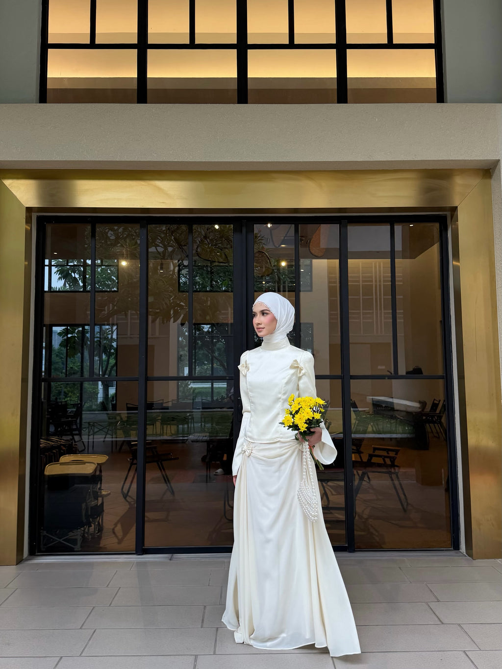 Aisha Bow‑Accent Two‑Piece Maxi dress