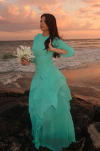 Elowen Ruffled Printed Chiffon Maxi Dress