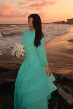 Elowen Ruffled Printed Chiffon Maxi Dress