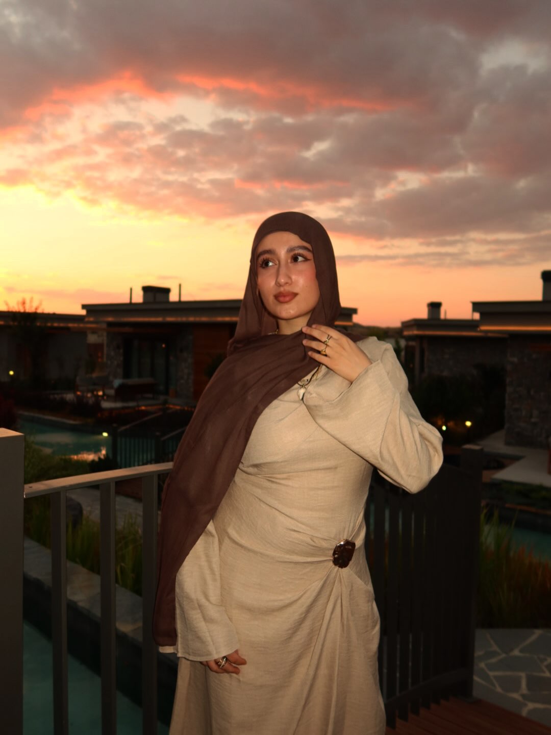 Aisha Ornament Twist Waist Maxi dress
