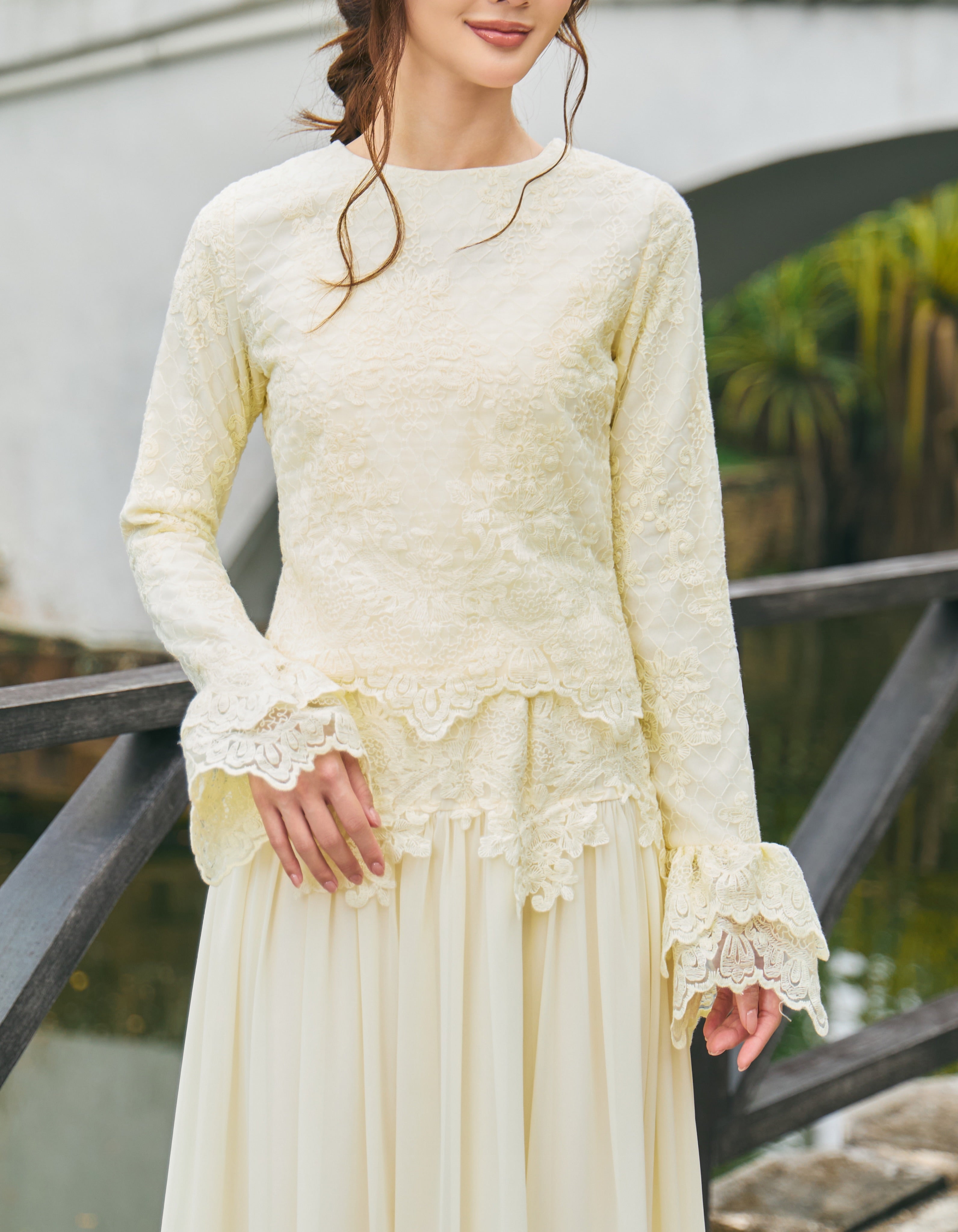 Rania Lace Layered Two‑Piece Maxi dress