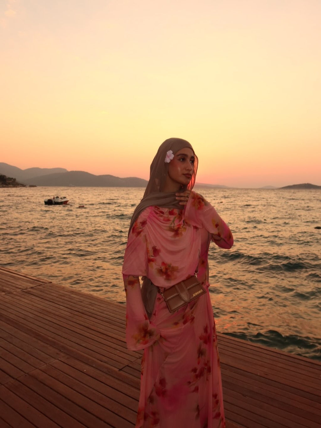 Sara Floral Chiffon Wrap Maxi dress