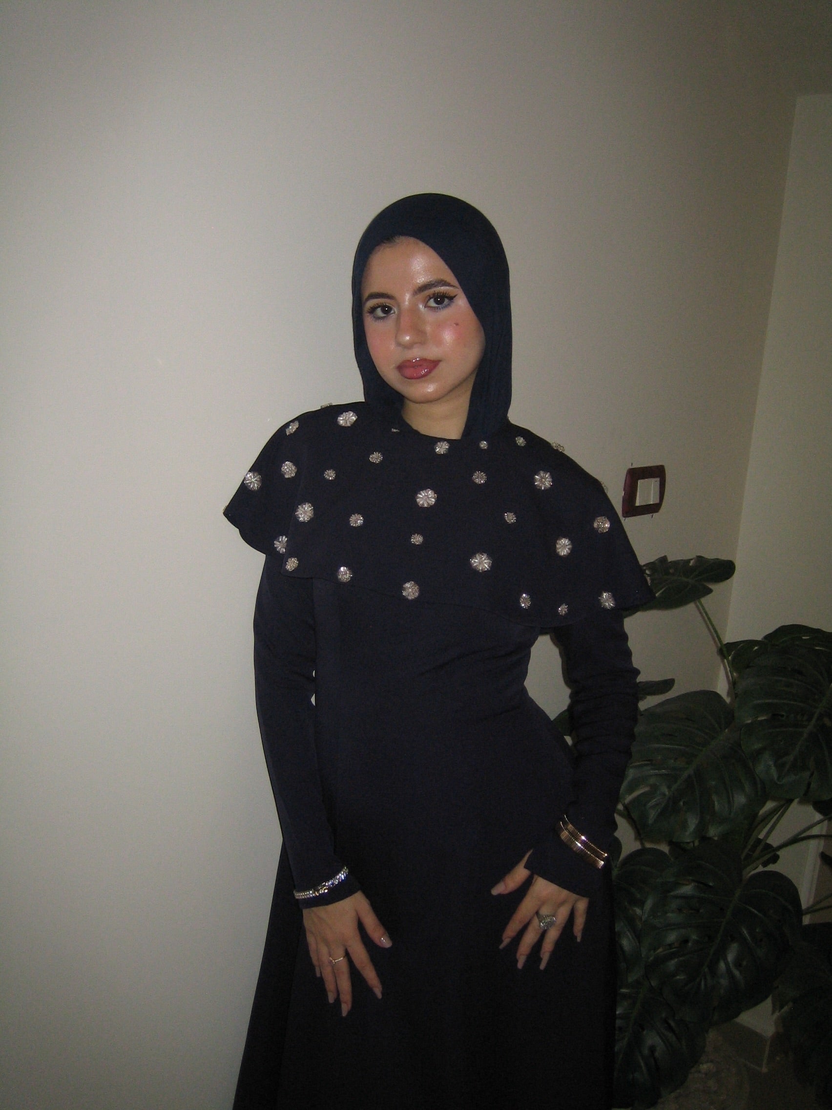 Noor Cape Beaded Maxi dress