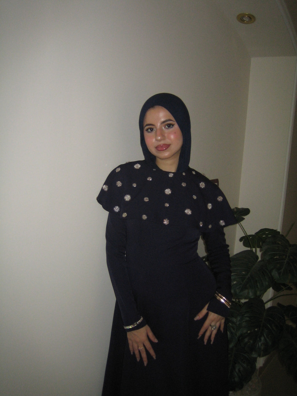 Noor Cape Beaded Maxi dress