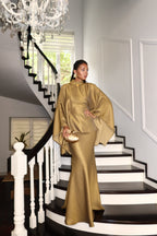 Samira Cape Mermaid Two‑Piece Set-Gold