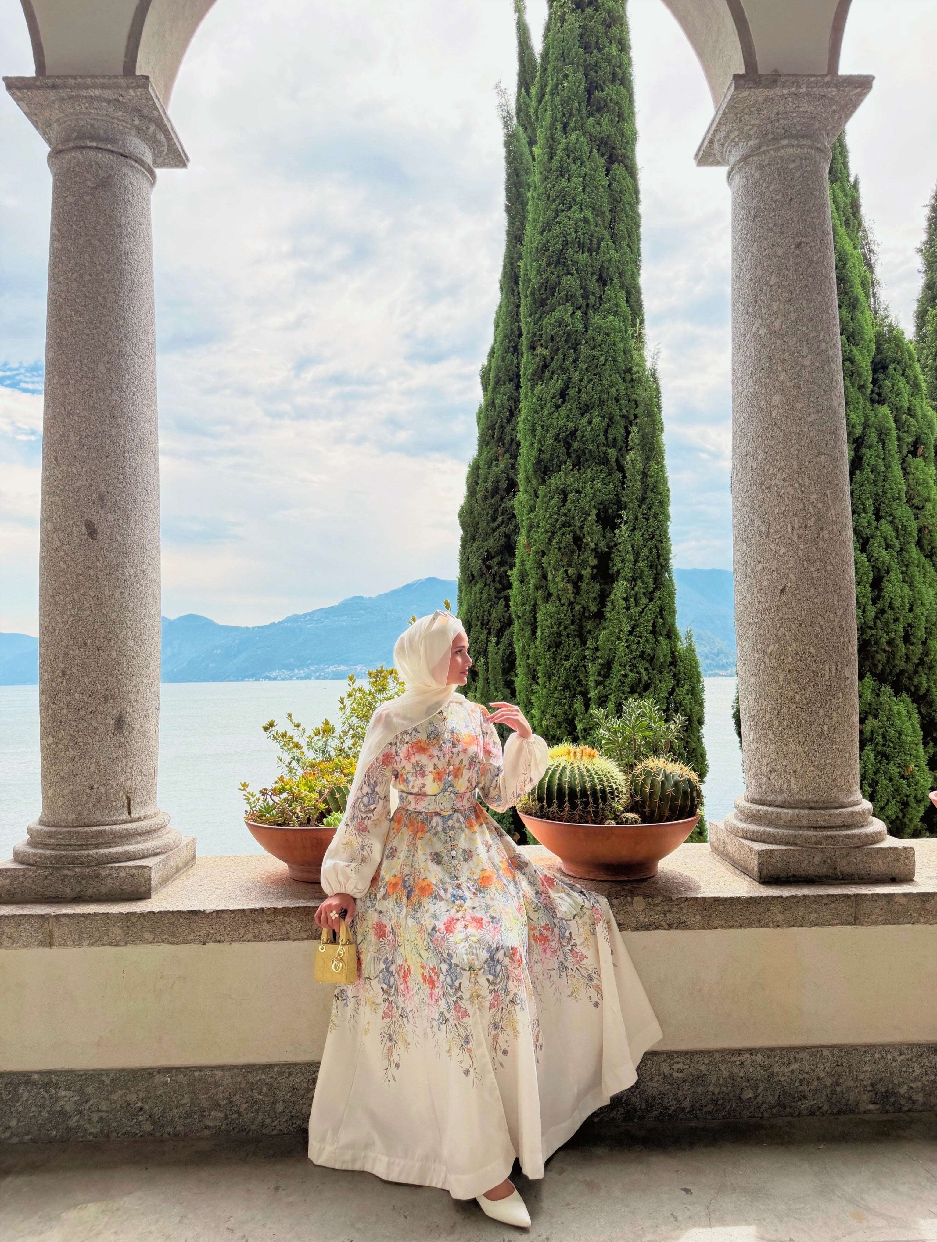 Yasmin Floral Belted Maxi dress