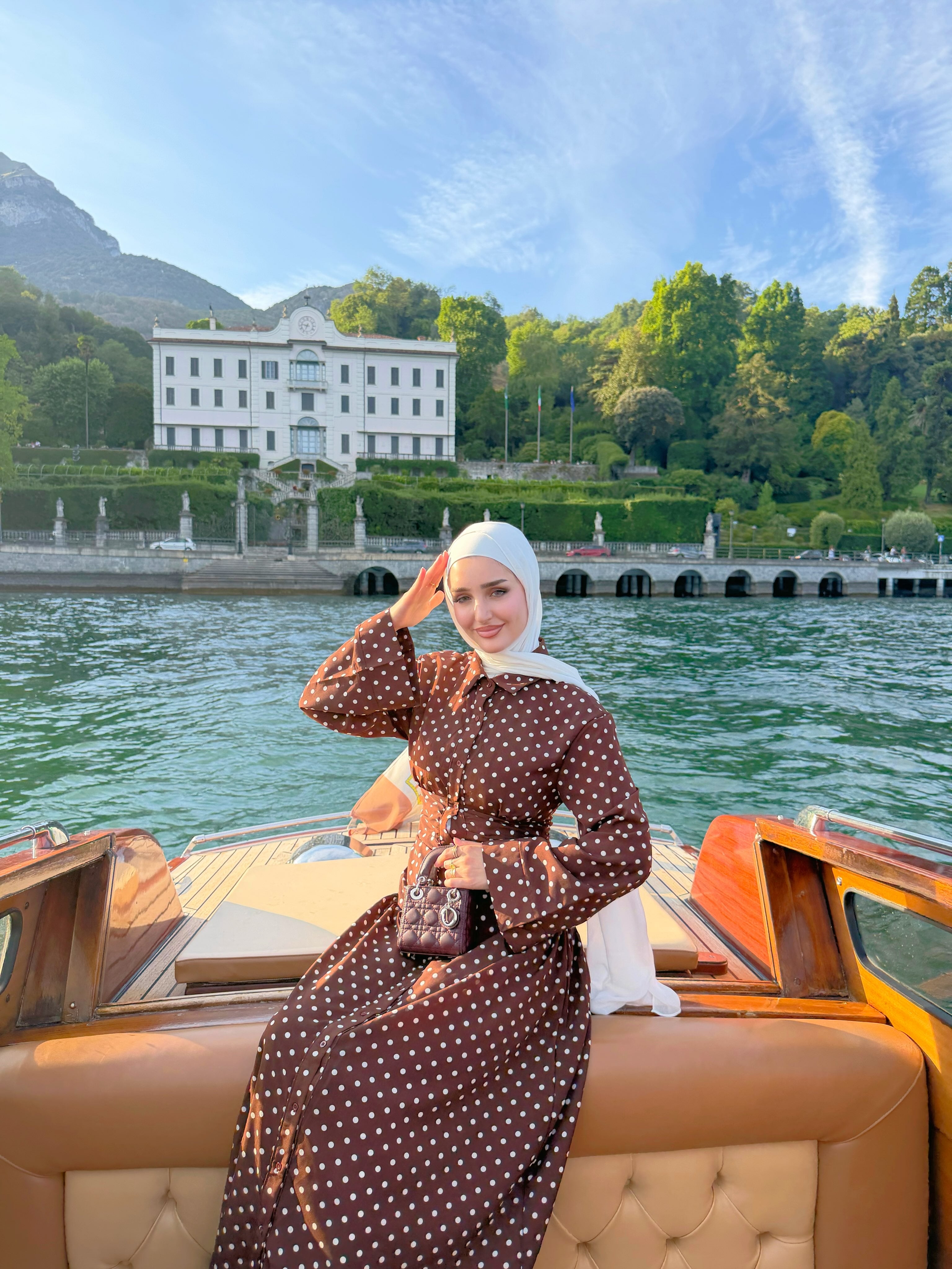 Rania Polka‑Dot Belted Maxi dress