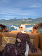Rania Polka‑Dot Belted Maxi dress