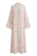 Floral Print Open Abaya & Matching Hijab Two-Piece Set-Pink