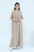 Hazel Tiered Dress And Open Outer Coat Set-Grey