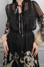 Hannah Baroque Printed Chiffon Overlay Set