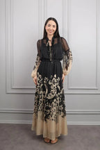 Hannah Baroque Printed Chiffon Overlay Set