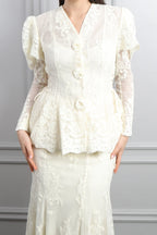 Aisha Floral Lace Peplum Skirt Co-ord
