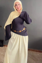 Lina Asymmetrical Two Tone Skirt Set-Purple
