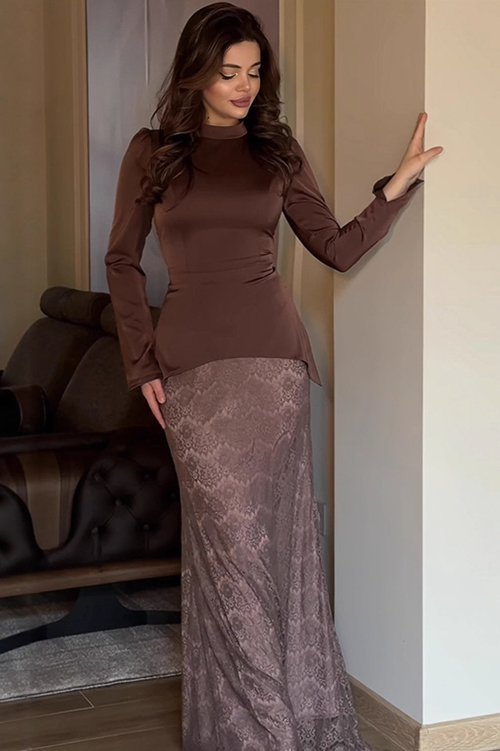 Hana Satin Lace Co-Ord Set