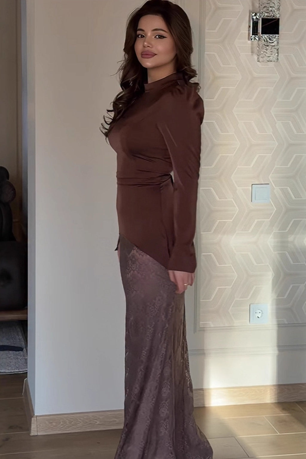 Hana Satin Lace Co-Ord Set
