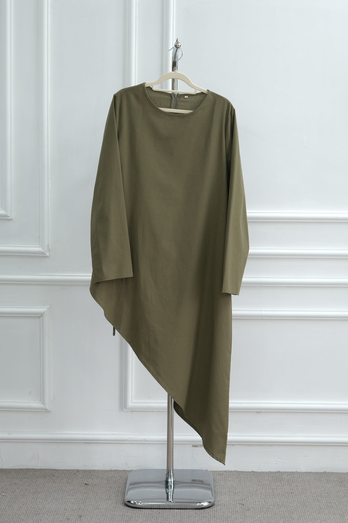 Zoe Asymmetrical Flare Sleeve Tunic Top-Green
