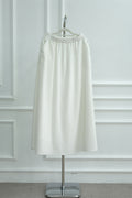 Irene Elastic Waist Casual Maxi Skirt-White