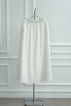 Irene Elastic Waist Casual Maxi Skirt-White