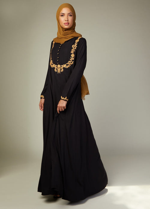 Zardozi Abaya Black