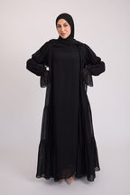 Bohemian Abaya Set-Black