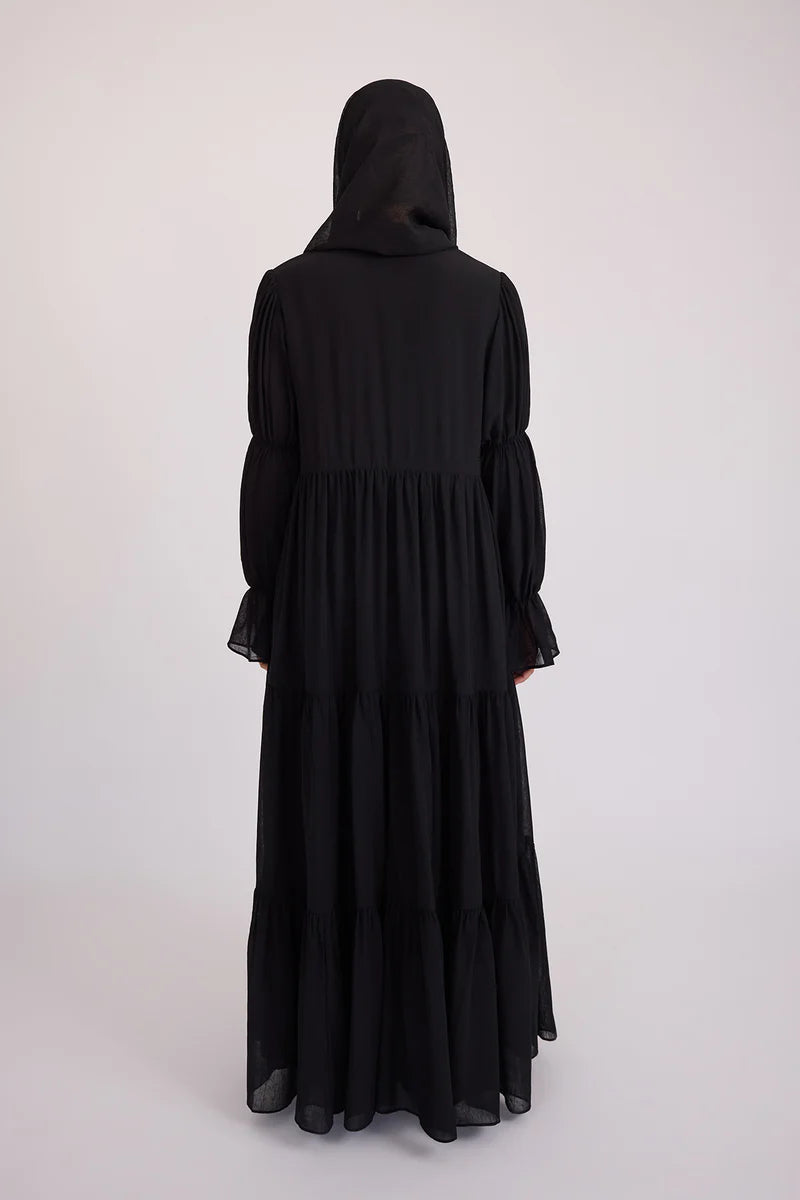 Bohemian Abaya Set-Black